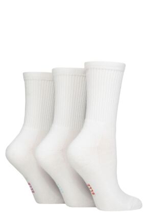 Ladies 3 Pair Elle Half Cushion Bamboo Sports Socks