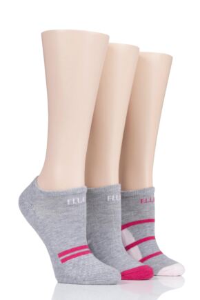 Ladies 3 Pair Elle Bamboo Cushioned No Shows