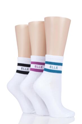 Ladies 3 Pair Elle Half Cushion Sports Anklet Socks