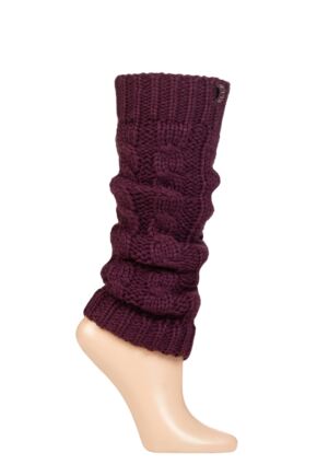 Ladies 1 Pair Elle Chunky Cable Knit Leg Warmers