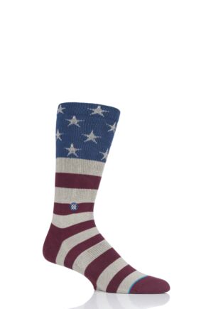 Mens 1 Pair Stance The Fourth American Flag Cotton Socks