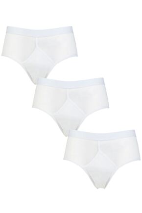 Mens 3 Pack Pringle Cotton High Rise Briefs White M