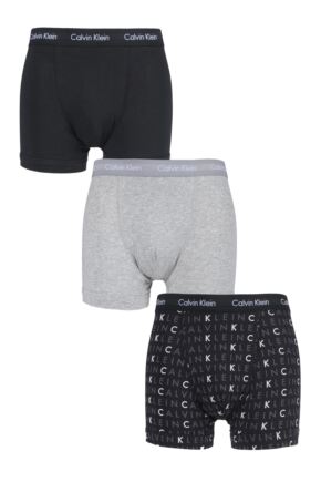 Mens 3 Pack Calvin Klein Cotton Stretch Trunks