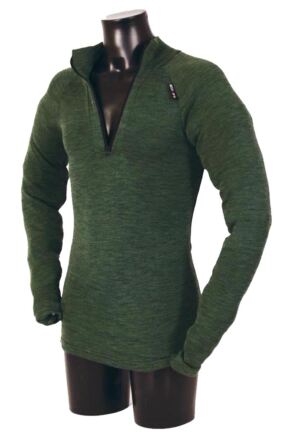Mens 1 Pack Ussen Baltic Norj Pro Zipped Long Sleeved Polo Top