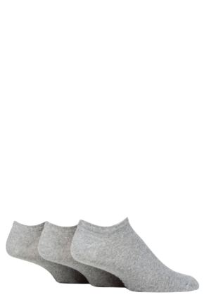 Mens 3 Pair SOCKSHOP TORE 100% Recycled Plain Cotton Trainer Socks Grey 7-11 Mens