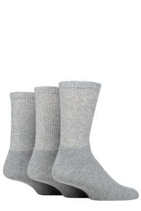 Mens 3 Pair SOCKSHOP TORE 100% Recycled Plain Cotton Sports Socks Grey 7-11 Mens