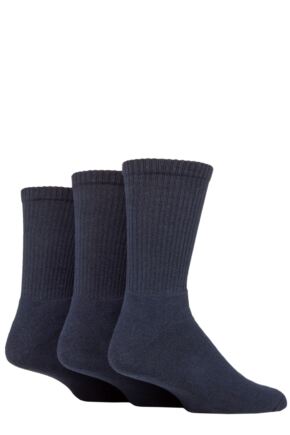 Mens 3 Pair SOCKSHOP TORE 100% Recycled Plain Cotton Sports Socks