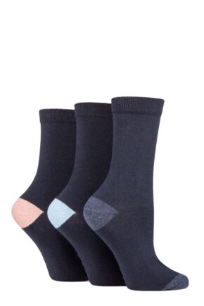 Ladies 3 Pair SOCKSHOP TORE 100% Recycled Heel and Toe Cotton Socks