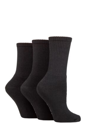 Ladies 3 Pair SOCKSHOP TORE 100% Recycled Plain Cotton Sports Socks