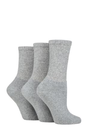 Ladies 3 Pair SOCKSHOP TORE 100% Recycled Plain Cotton Sports Socks