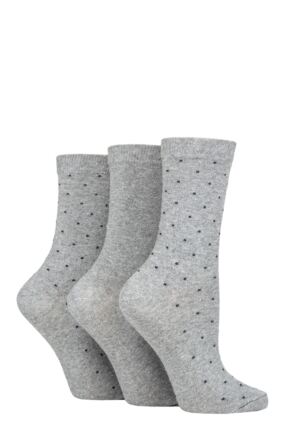 Ladies 3 Pair SOCKSHOP TORE 100% Recycled Pin Dot Cotton Socks