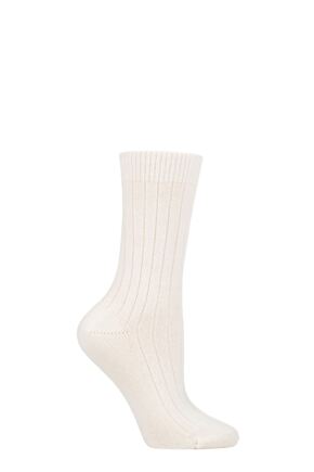 Ladies 1 Pair Pantherella 85% Cashmere Rib Socks