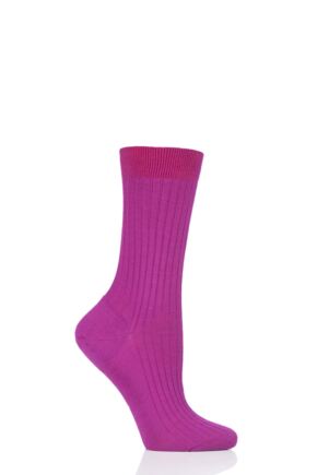 Ladies 1 Pair Pantherella Classic Merino Wool Ribbed Socks