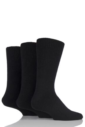 Mens 3 Pair Workforce Thermal Socks In Black