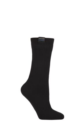 Ladies 1 Pair SOCKSHOP Plain Waterproof Boot Socks Black 4-8