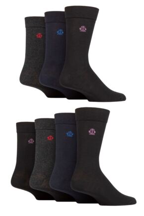 Mens 7 Pair Jeff Banks Plain Recycled Cotton Socks Assorted 7-11 Mens