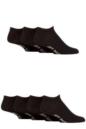 Mens 7 Pair Jeff Banks Plain Cotton Trainer Socks