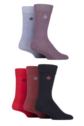 Mens 5 Pair Jeff Banks Plain Recycled Cotton Socks