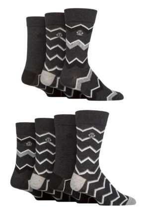Mens 7 Pair Jeff Banks Recycled Cotton Patterned Socks