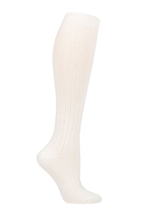 Ladies 1 Pair Pantherella 85% Cashmere Rib Knee High