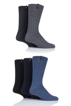 Mens 5 Pair Jeff Banks Greenwich Wool Mix Leisure Socks
