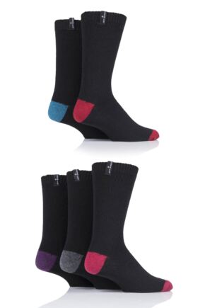 Mens 5 Pair Jeff Banks Contrast Heel and Toe Wool Mix Leisure Socks