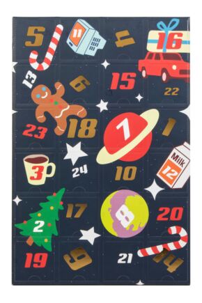 Mens and Ladies 24 Pair Happy Socks Happy Holidays Advent Socks