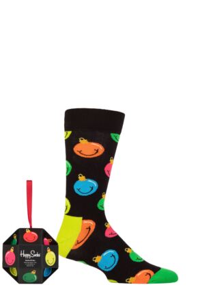 Mens and Ladies 1 Pair Happy Socks Bauble Gift Boxed Socks Multi 4-7 Unisex