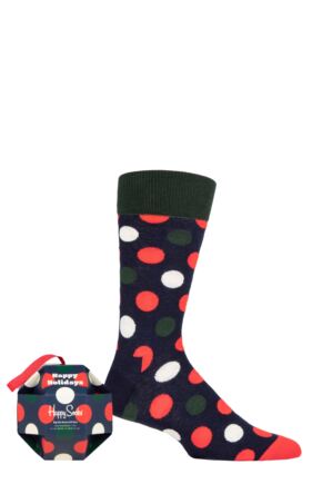 Mens and Ladies 1 Pair Happy Socks Big Dot Gift Boxed Socks