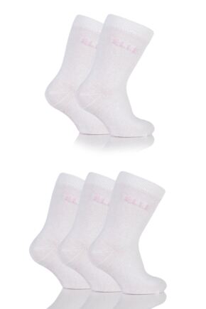 Girls 5 Pair Baby Elle White Plain Socks White 0-0