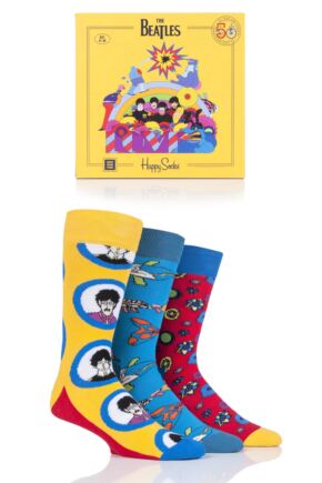 Happy Socks 3 Pair Beatles 50th Anniversary Yellow Submarine EP Collectors Gift Boxed Socks