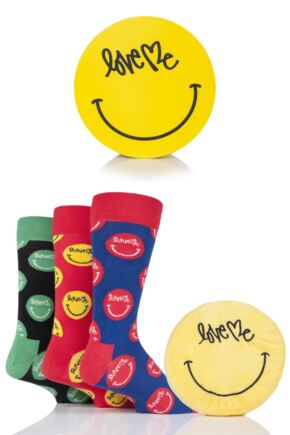 Mens and Ladies 3 Pair Happy Socks Love Me Cotton Gift Boxed Socks