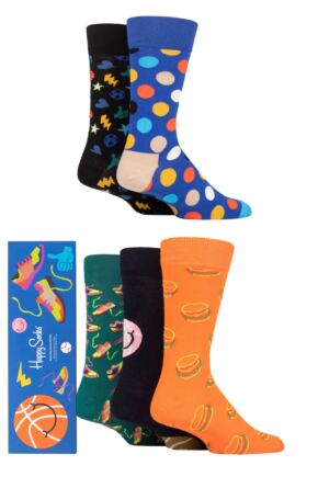 Happy Socks 5 Pair Game Day Gift Boxed Socks Multi 4-7 Unisex