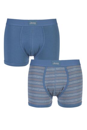 Mens 2 Pack Jeep Dual Stripe and Plain Hipster Trunks