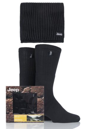 Jeep Gift Boxed Ribbed Scarf and Socks