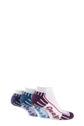Ladies 3 Pair Jeep Cushioned Cotton Trainer Socks