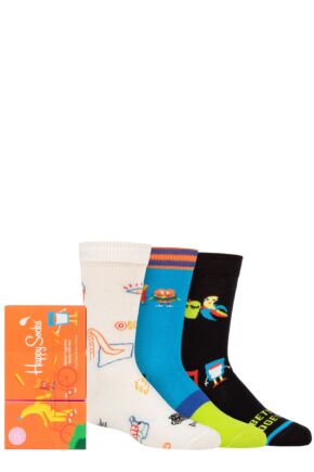 Kids 3 Pair Happy Socks Better Together Socks Gift Set Multi 4-6 Years