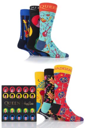 Happy Socks 6 Pair Queen 'We Will Sock You' Gift Boxed Socks