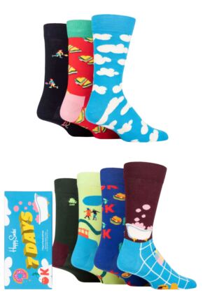 Happy Socks 7 Pair 7 Day Gift Boxed Socks Multi 4-7 Unisex