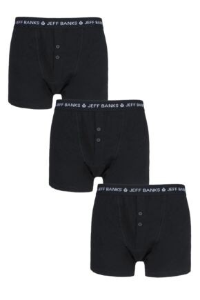 Mens 3 Pack Jeff Banks Marlow Buttoned Boxer Shorts