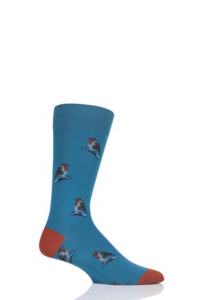 Mens 1 Pair Scott Nichol All Over Robins Cotton Socks