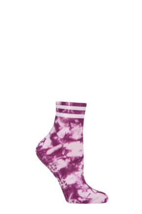 Ladies 1 Pair Tavi Noir Aria Grip Socks Violet Tie Dye S