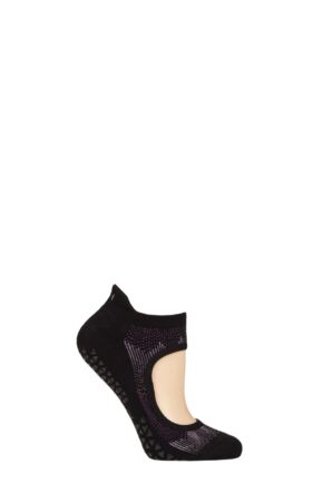 Ladies 1 Pair Tavi Noir Emma Organic Cotton Yoga Socks with Grip Ascend S