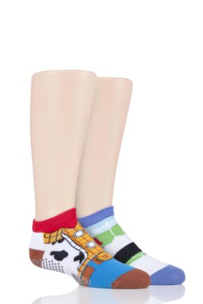 Boys and Girls 2 Pair Tavi Noir with Disney Tiny Soles Toy Story Gripper Socks