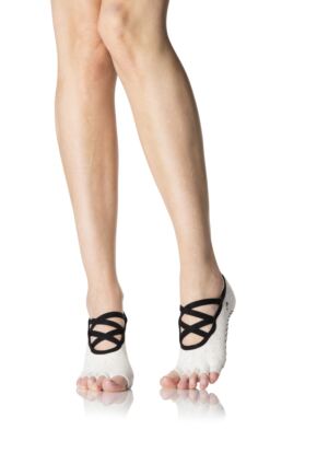 Ladies 1 Pair ToeSox Ballet Cross Half Toe Socks With Grip