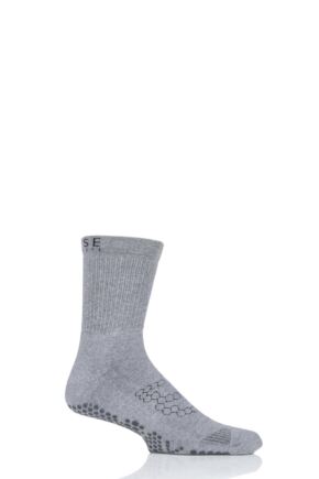 Mens 1 Pair ToeSox Base Crew Socks Grey 9-10.5