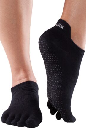 ToeSox Full Toe Organic Cotton Low Rise Yoga Socks