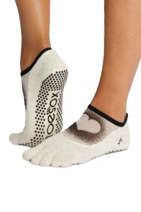 Ladies 1 Pair ToeSox Full Toe Organic Cotton Luna Mesh Socks