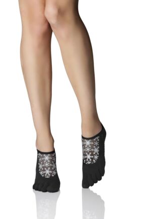 Ladies 1 Pair ToeSox Full Toe Organic Cotton Luna Mesh Socks