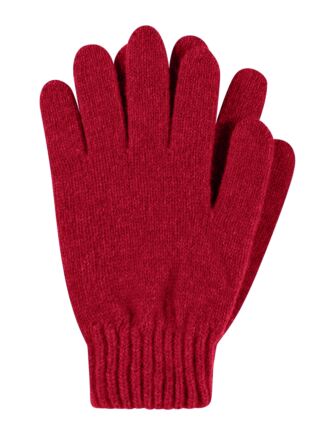 Ladies 1 Pair Great & British Knitwear Made In Scotland 100% Cashmere Plain Gloves In Red